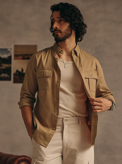 Teak Brown Cotton Balsa Shirt