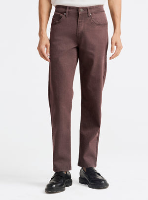 Burnt Burgundy Cotton Blend Jeans