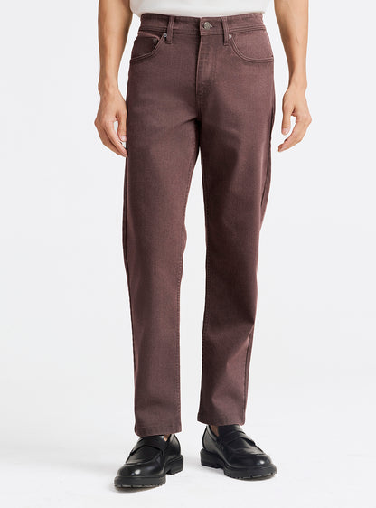 Burnt Burgundy Cotton Blend Jeans