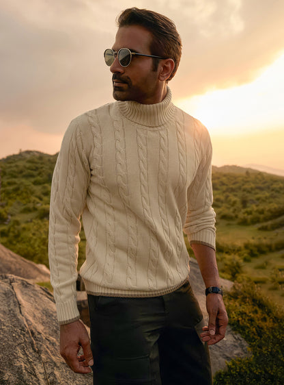 Dawn Off White Cotton Blend Pullover