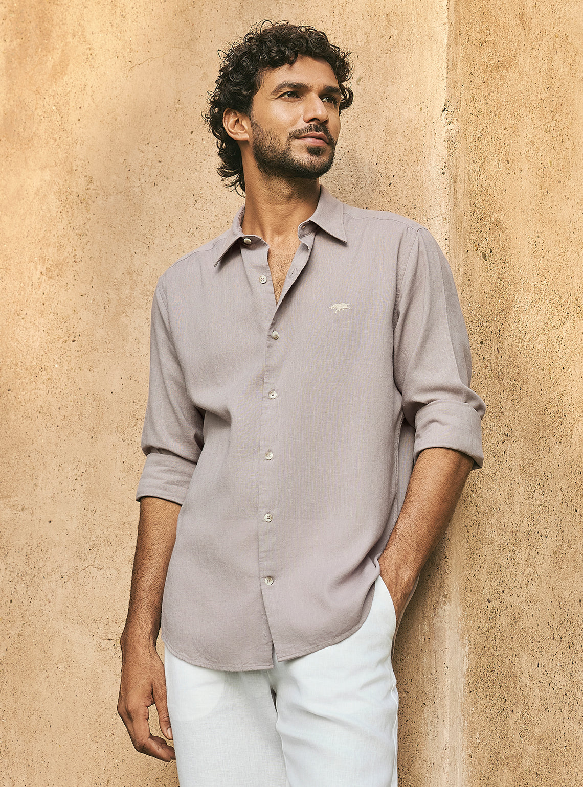Ashfall Grey Lyocell Linen Shirt
