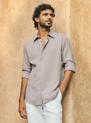 Ashfall Grey Lyocell Linen Shirt