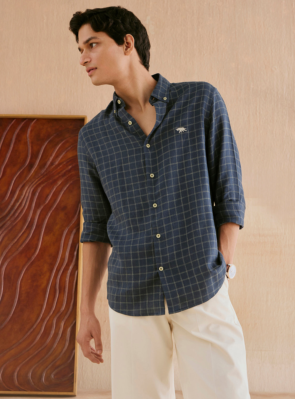 Pacific Gold Check Linen Shirt