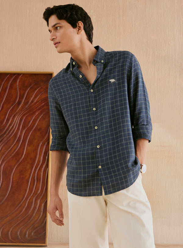 Pacific Gold Check Linen Shirt