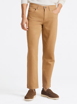 Camel Khaki Cotton Blend Jeans