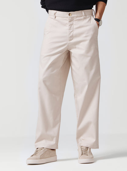 Martini Beige Cotton Blend Trousers