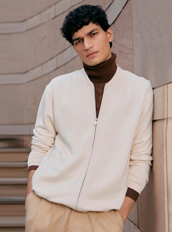 Alto Off-White Cotton Triblend Jacket