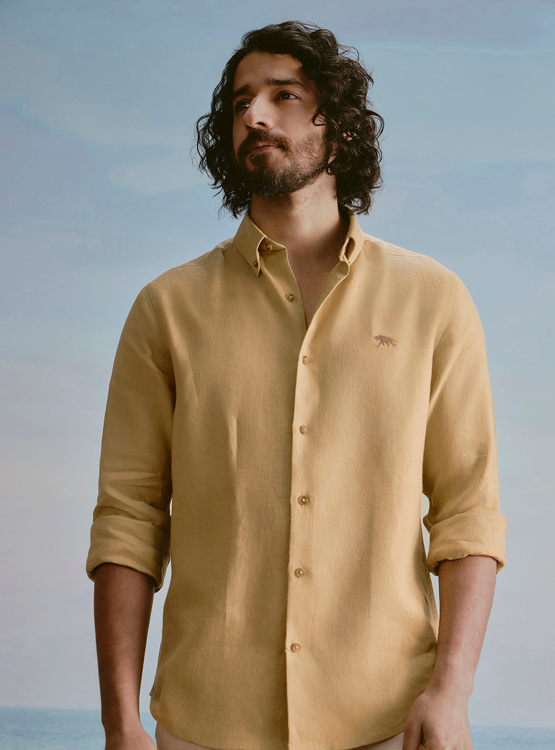 Reef Olive Linen Shirt