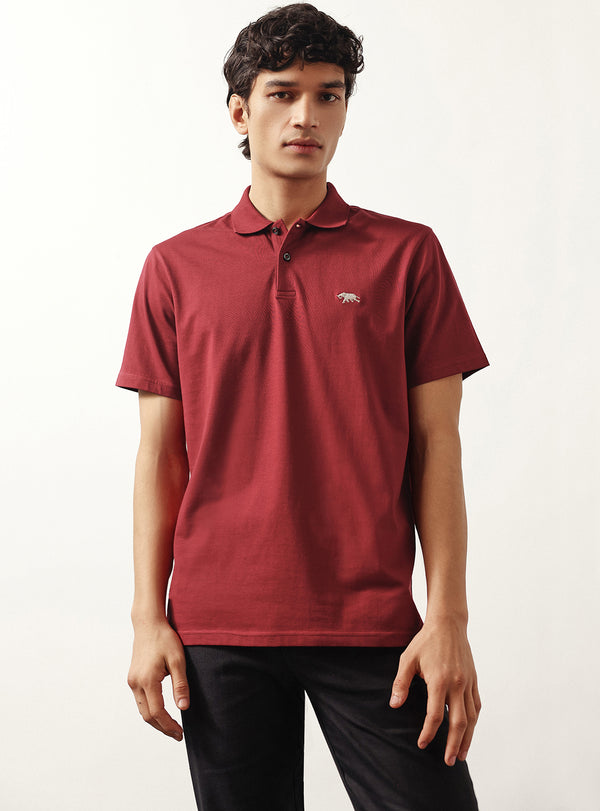 Sanguine Maroon Cotton Polo