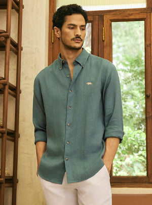 Wildwood Green European Linen Shirt