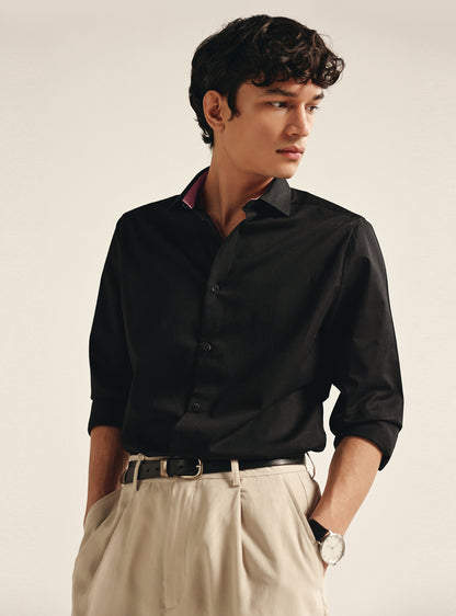 Carbon Black Cotton Formal Shirt
