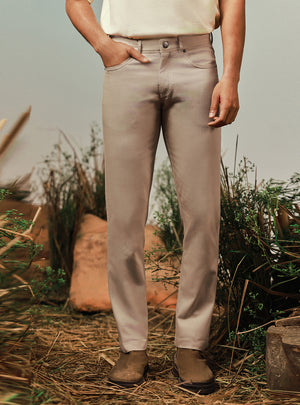 Desert Khaki Cotton Stretch Overdye Chino