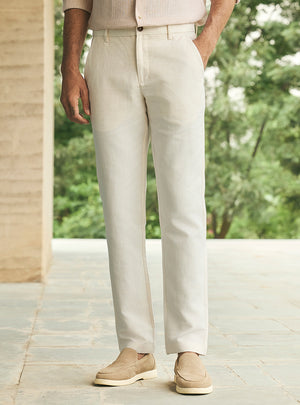 Dune Off White Linen Trousers