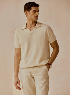 Tea White Organic Cotton Polo