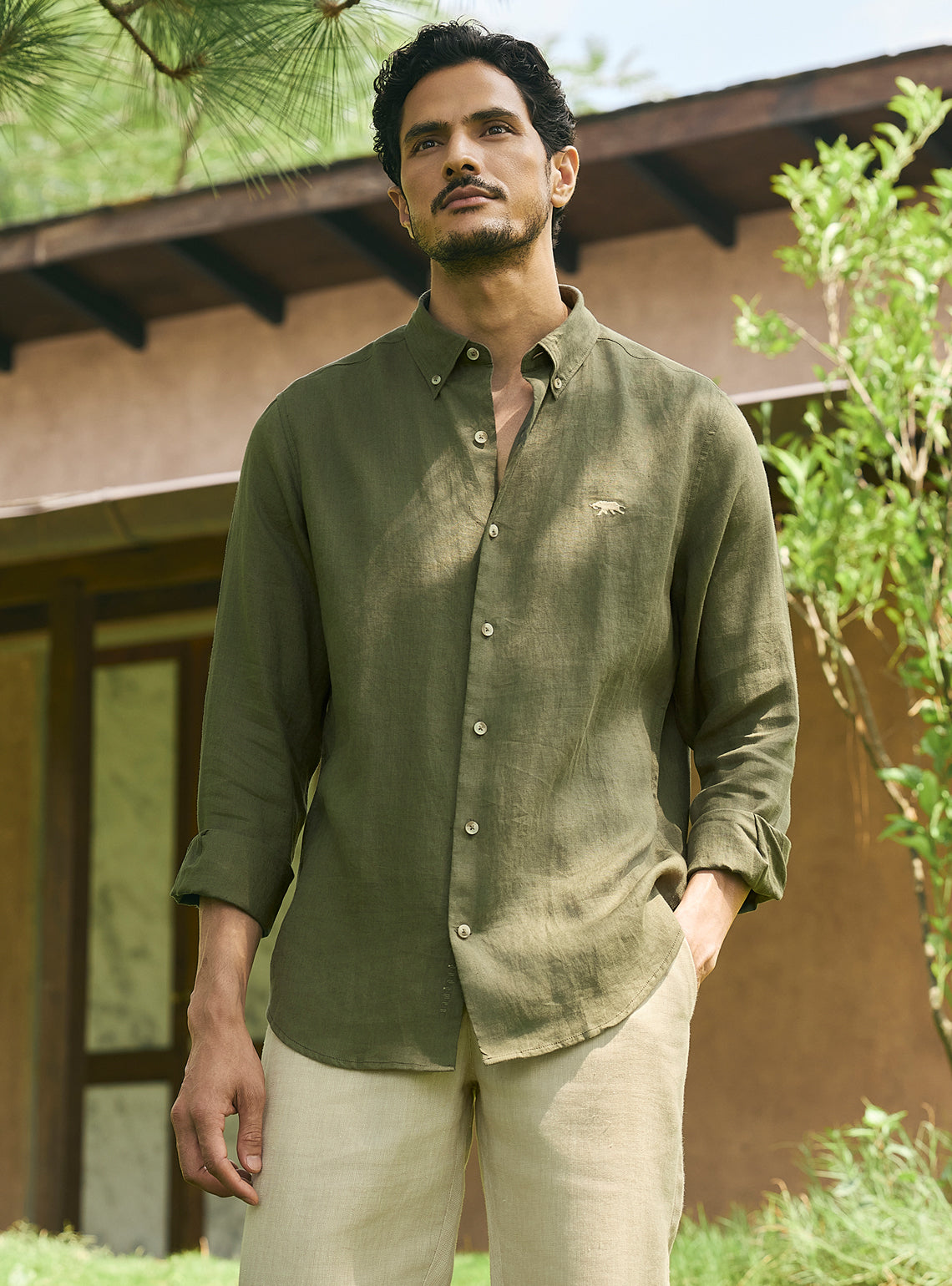 Terrain Olive Linen Shirt
