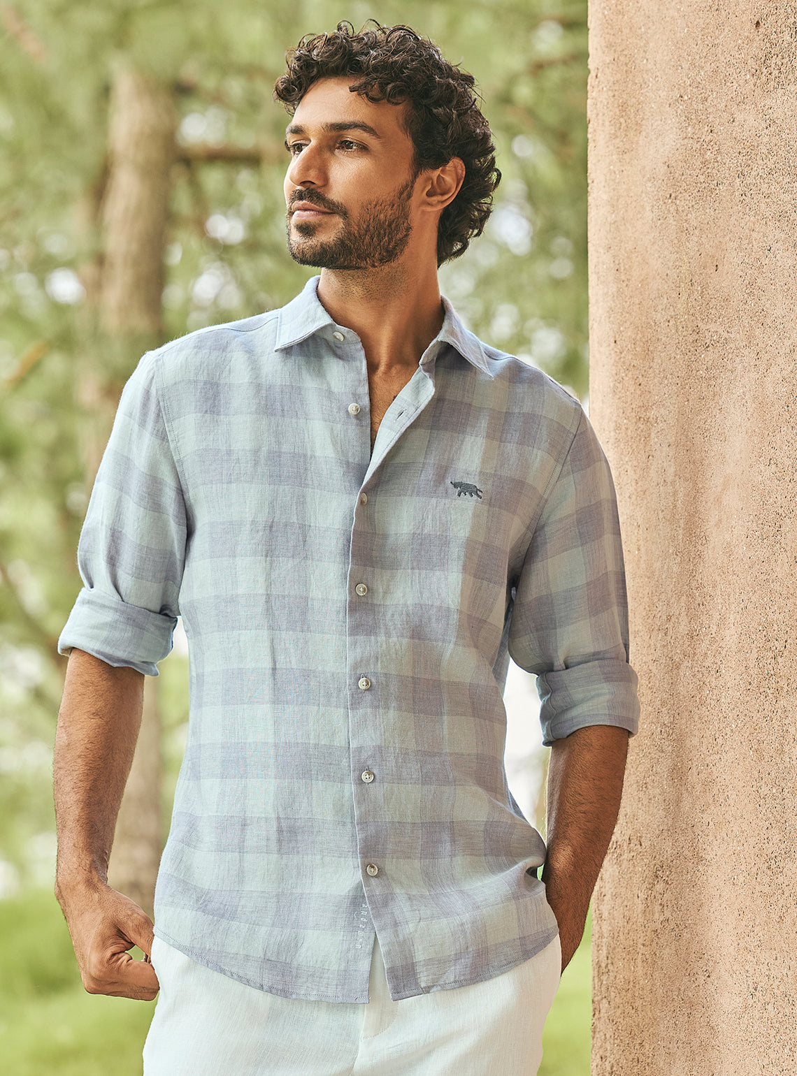 Checkmate Grey Linen Shirt