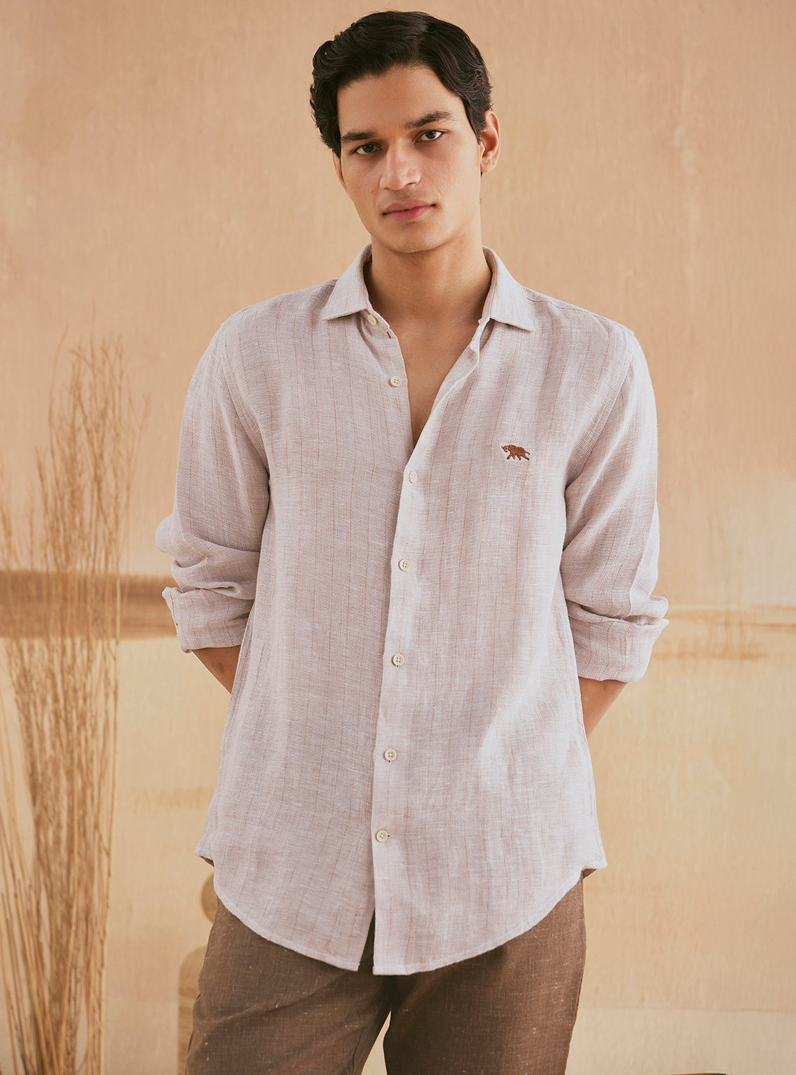 Khaki Slate Linen Shirt