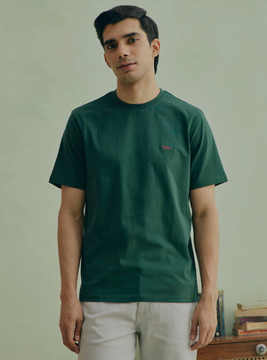 Bayleaf Teal Cotton Crewneck