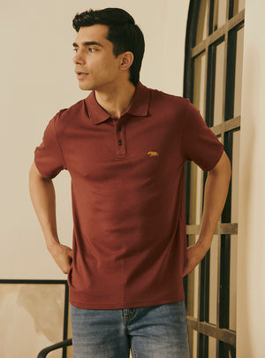 Cinnamon Brown Supima Cotton Polo