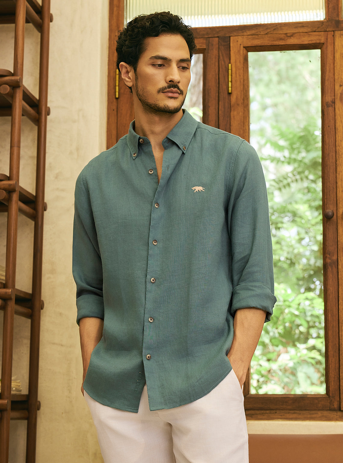 Wildwood Green Linen Shirt