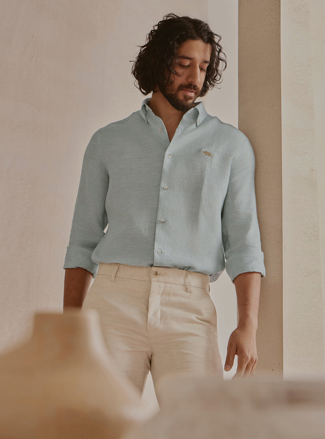 Mist Grey Linen Shirt