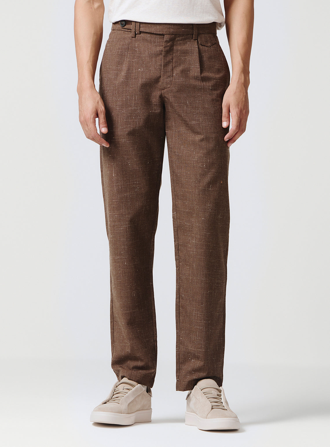 Paco Brown Wool Blend Trousers