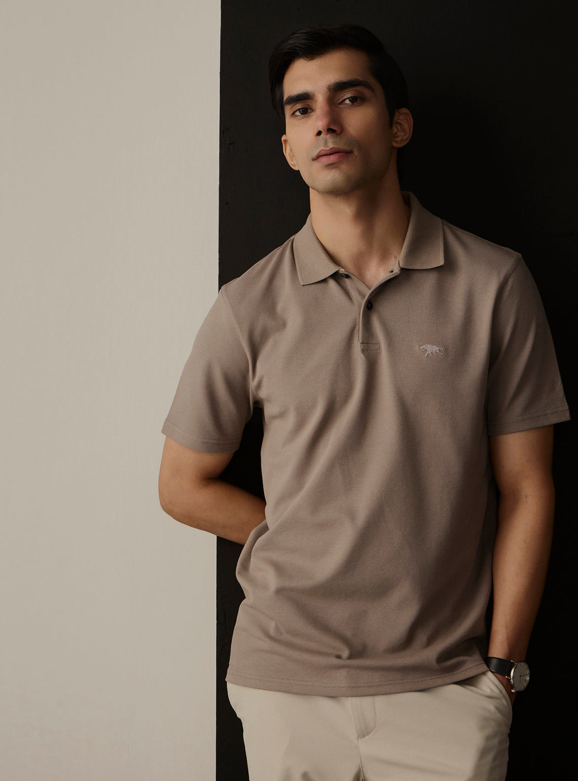 Ash Grey Cotton Polo