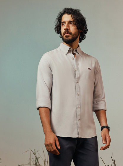 Granite Grey Cotton Twill Shirt