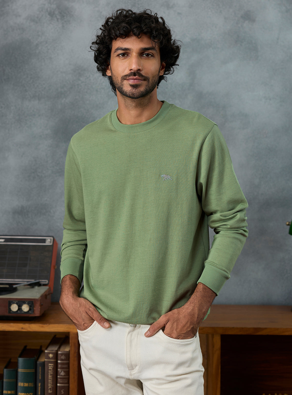 Groove Green Cotton Sweatshirt