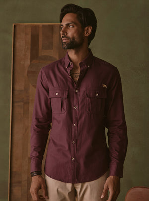 Cinder Burgundy Explorer Cotton Shirt