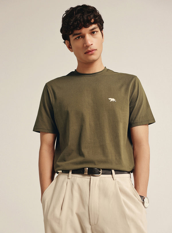 Herb Olive Cotton Crewneck
