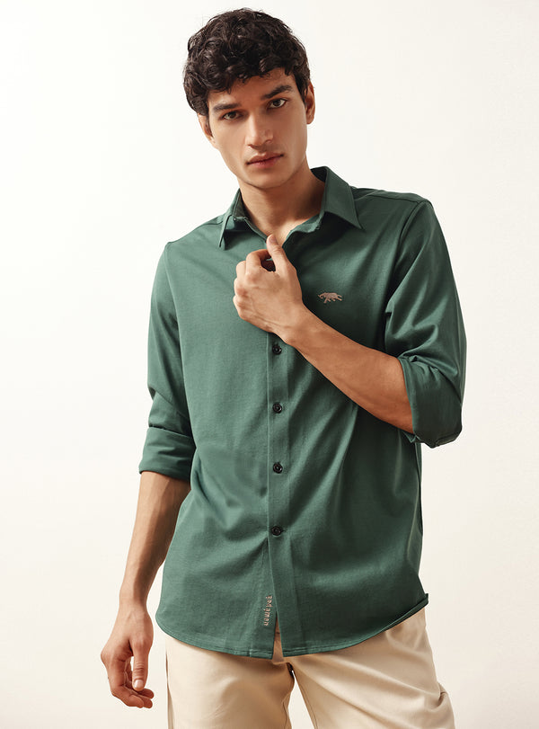 Mineral Olive Cotton Knit Shirt