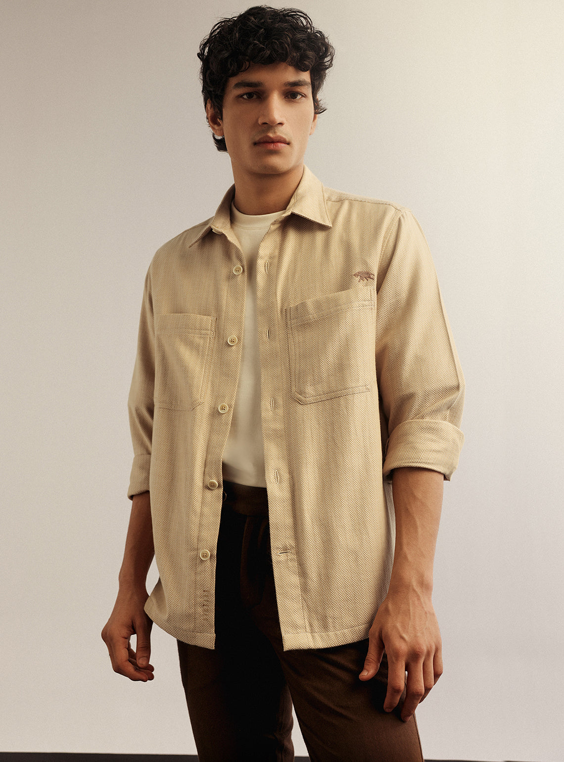 Malta Mustard Cotton Melange Overshirt