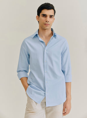 Indigo Blue Cotton Twill Shirt