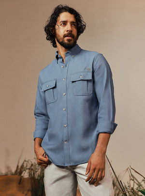 Coastal Blue Explorer Cotton Shirt