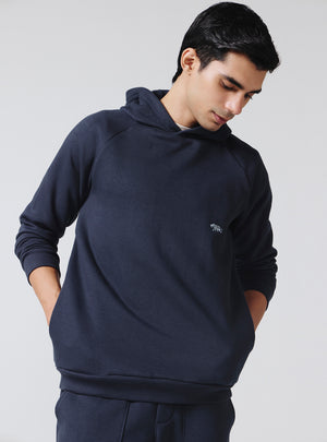 Mirage Navy Cotton Blend Hoodie