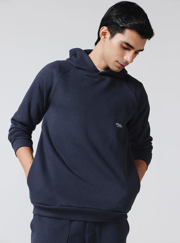 Mirage Navy Cotton Poly Hoodie