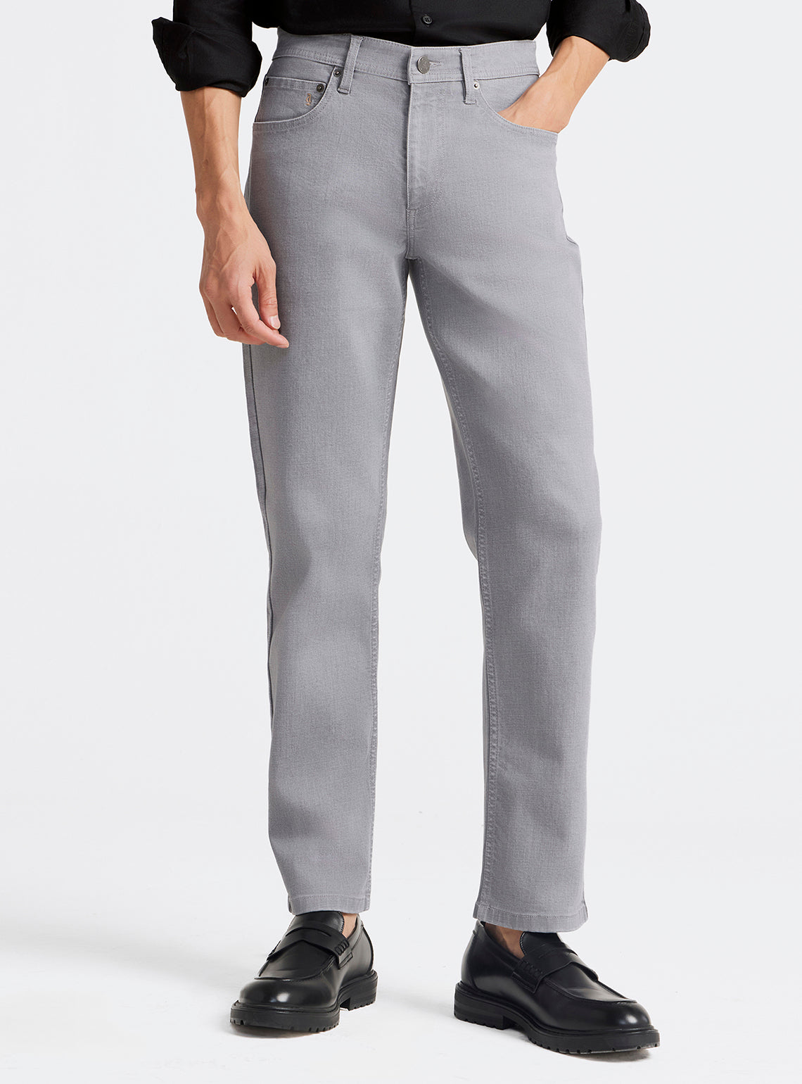 Storm Grey Cotton Blend Jeans