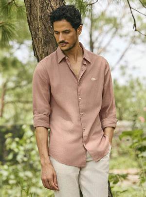 Chestnut Brown Lyocell Linen Shirt