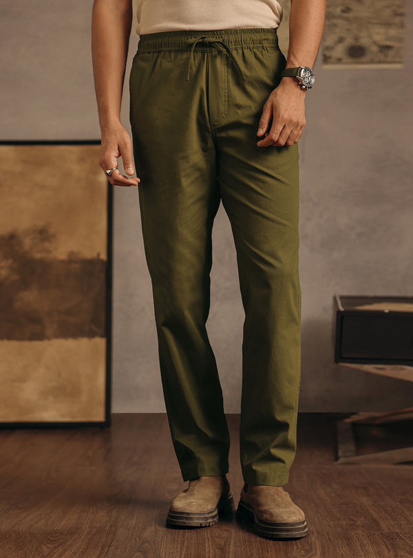 Madras Olive Cotton Canvas Cargo