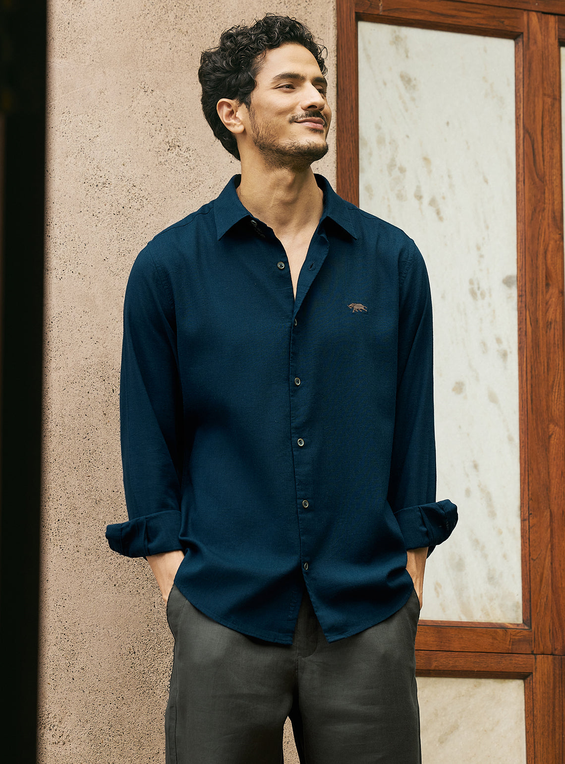 Abyss Navy Lyocell Linen Shirt
