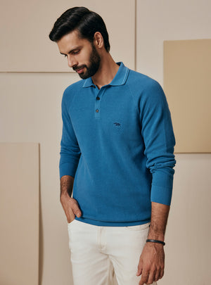Frost Blue Cotton Pullover