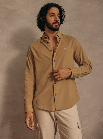 Thar Gold Cotton Blend Corduroy Shirt