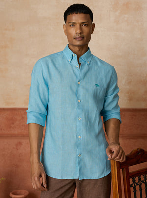Azure European Linen Shirt