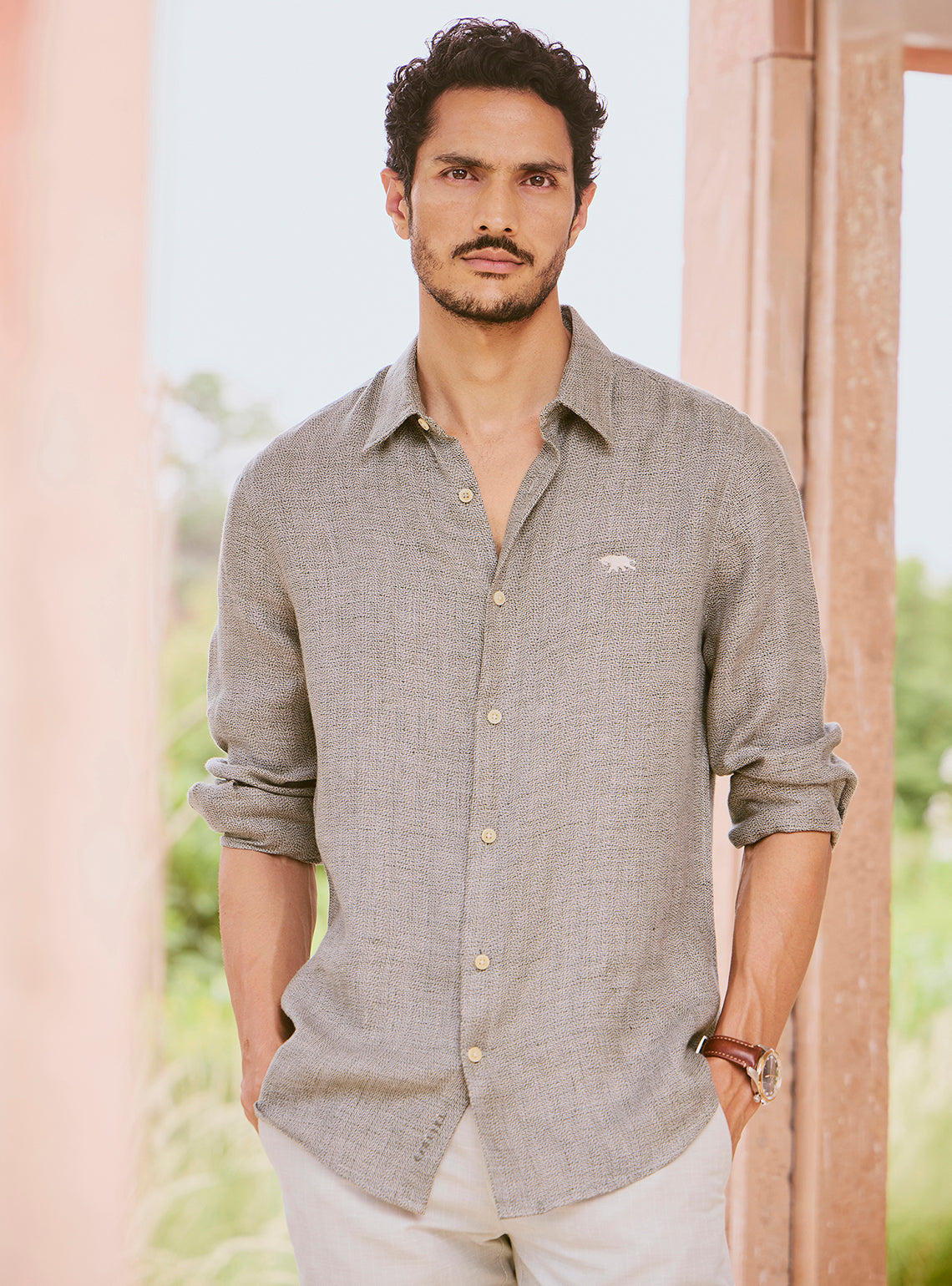 Stone Moss Linen Shirt