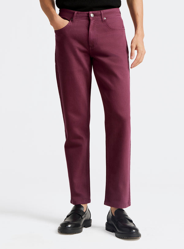 Camelot Burgundy Cotton Blend Jeans