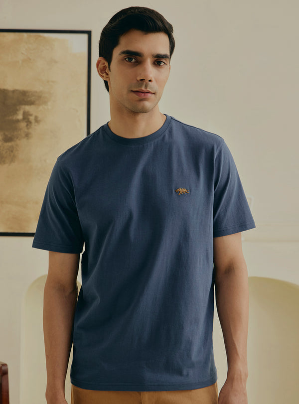 Curacao Blue Cotton Crewneck