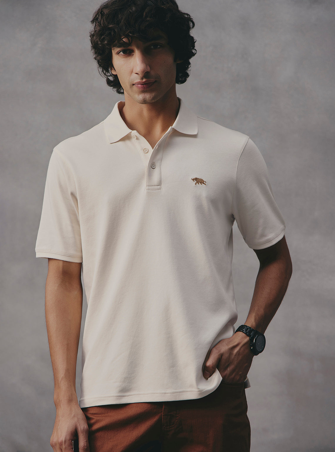 Oat Off White Supima Cotton Polo