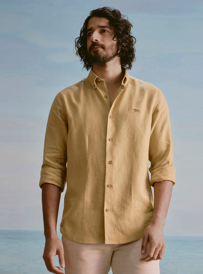 Reef Olive Linen Shirt