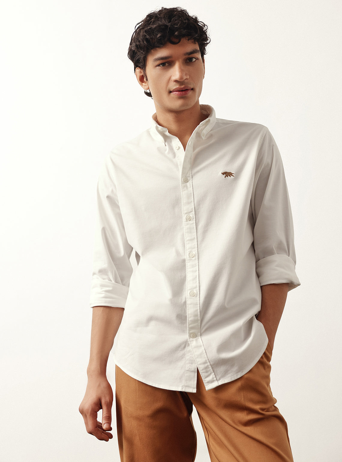 Twilight Off White Cotton Knit Shirt